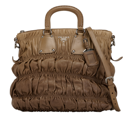 Ombre Gaufre Satchel, &pound;320, Handbags, Brown, Leather, Front view